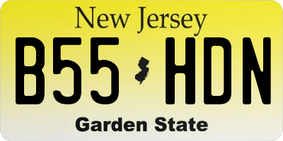 NJ license plate B55HDN