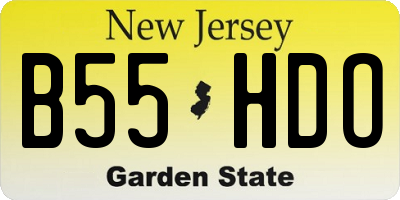 NJ license plate B55HDO