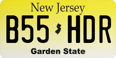 NJ license plate B55HDR