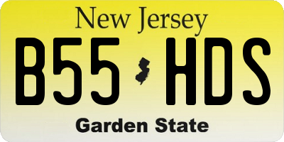 NJ license plate B55HDS