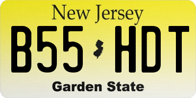 NJ license plate B55HDT