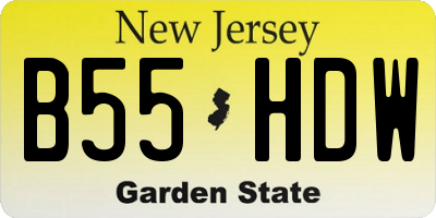 NJ license plate B55HDW
