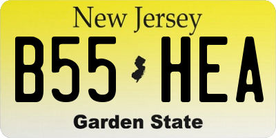 NJ license plate B55HEA