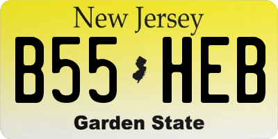 NJ license plate B55HEB