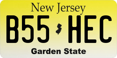 NJ license plate B55HEC