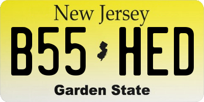 NJ license plate B55HED