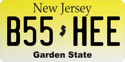 NJ license plate B55HEE