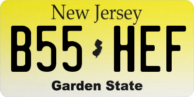 NJ license plate B55HEF