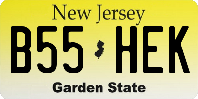 NJ license plate B55HEK