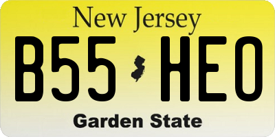 NJ license plate B55HEO