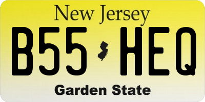 NJ license plate B55HEQ
