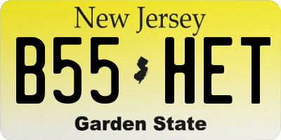 NJ license plate B55HET