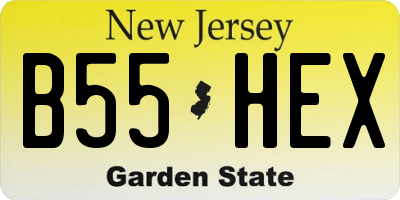 NJ license plate B55HEX