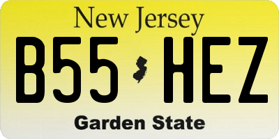 NJ license plate B55HEZ