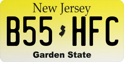 NJ license plate B55HFC