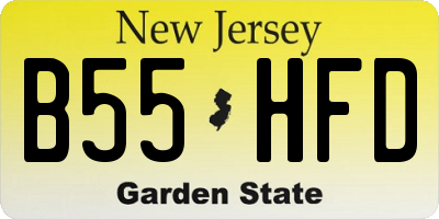 NJ license plate B55HFD