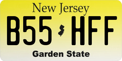 NJ license plate B55HFF