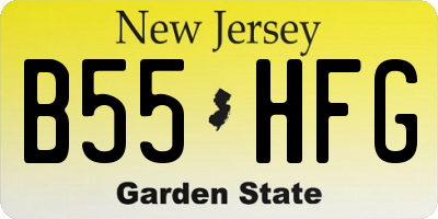 NJ license plate B55HFG