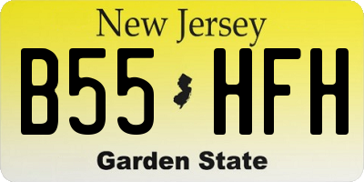 NJ license plate B55HFH
