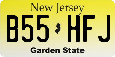 NJ license plate B55HFJ