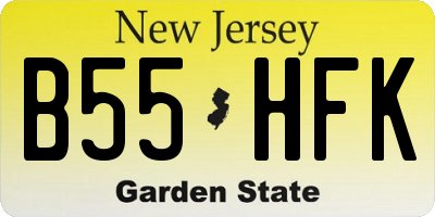 NJ license plate B55HFK