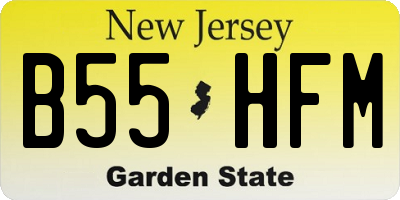 NJ license plate B55HFM