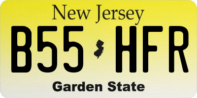 NJ license plate B55HFR