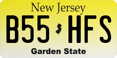 NJ license plate B55HFS