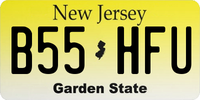 NJ license plate B55HFU