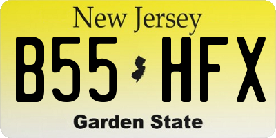 NJ license plate B55HFX