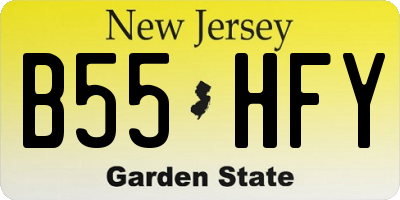 NJ license plate B55HFY
