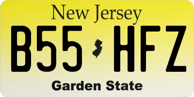 NJ license plate B55HFZ