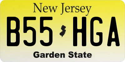 NJ license plate B55HGA