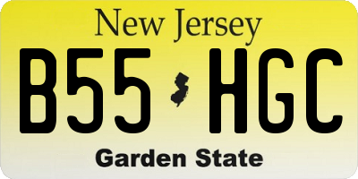 NJ license plate B55HGC