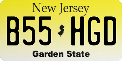 NJ license plate B55HGD