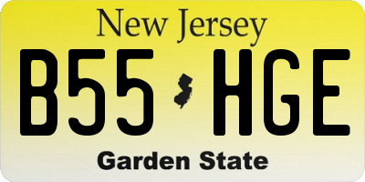 NJ license plate B55HGE