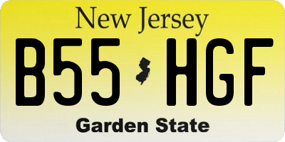NJ license plate B55HGF