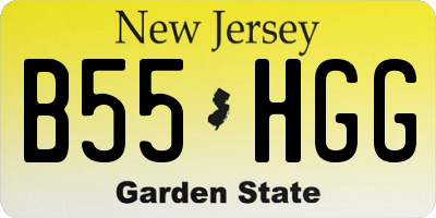 NJ license plate B55HGG