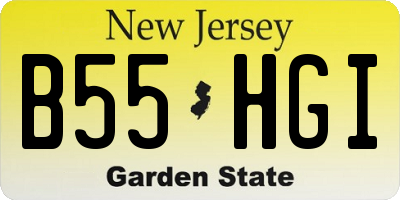 NJ license plate B55HGI