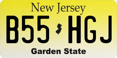 NJ license plate B55HGJ