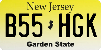 NJ license plate B55HGK
