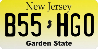 NJ license plate B55HGO