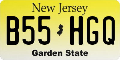 NJ license plate B55HGQ