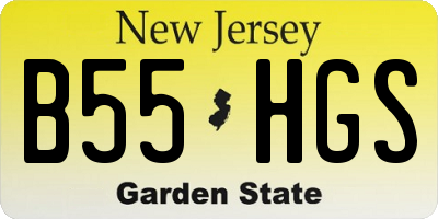 NJ license plate B55HGS