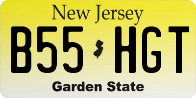 NJ license plate B55HGT
