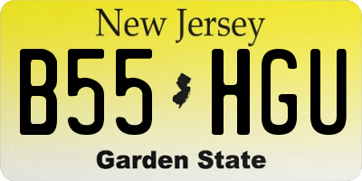 NJ license plate B55HGU