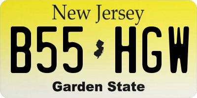 NJ license plate B55HGW