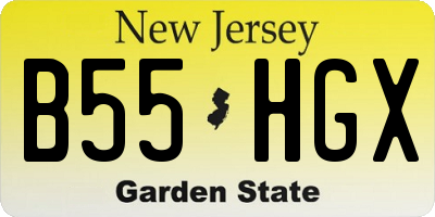 NJ license plate B55HGX