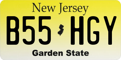NJ license plate B55HGY
