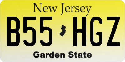 NJ license plate B55HGZ